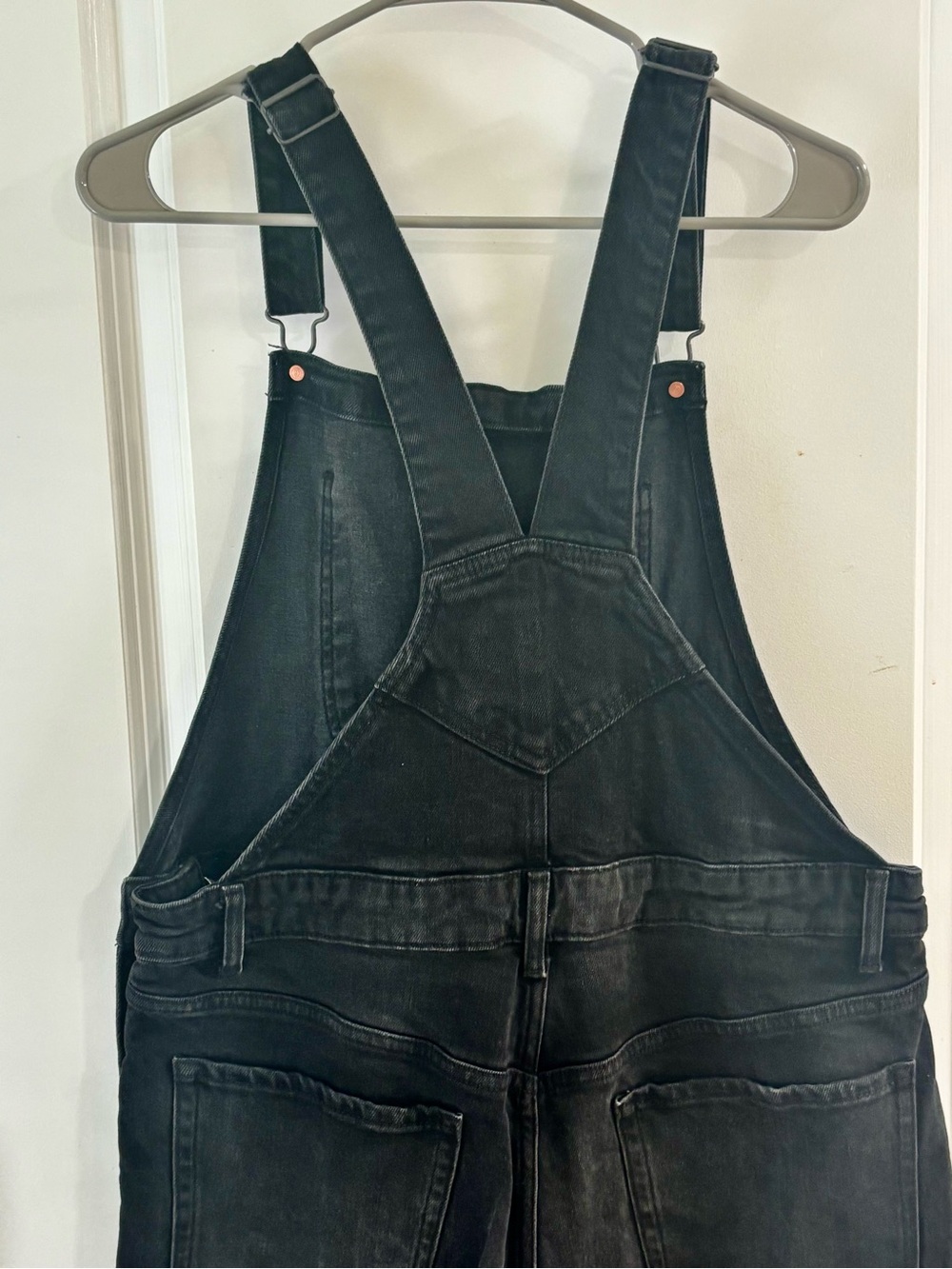 Old Navy Black Women's Denim Overalls with Front Pocket - Picture 11 of 12